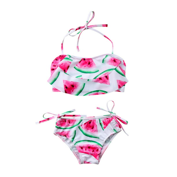 New Tags Girls Watermelon Theme Bikini Swim Set 7-8 Years 